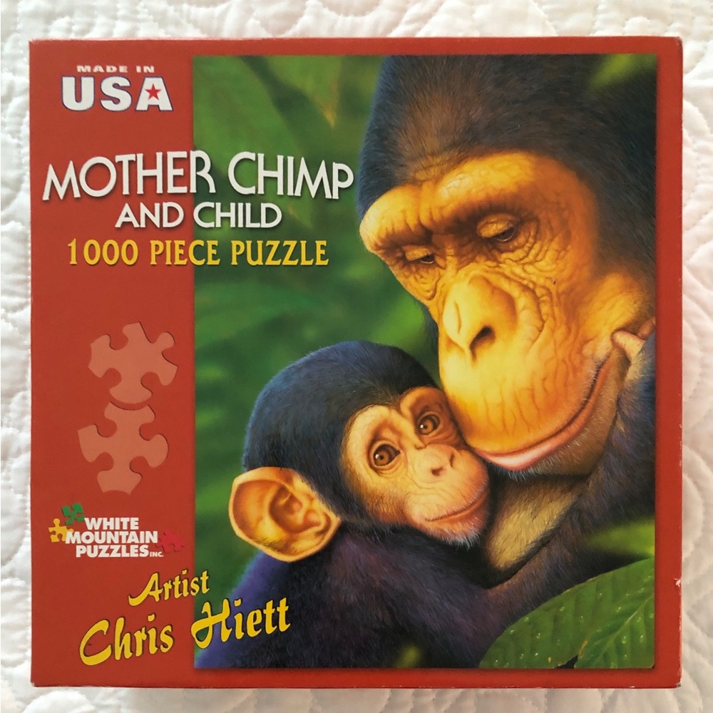 White Mountain Vintage 2008 MOTHER CHIMP AND CHILD - 1000 Pcs.- NEW & SEALED